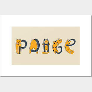 Paige | Girl Name | Cat Lover | Cat Illustration Posters and Art